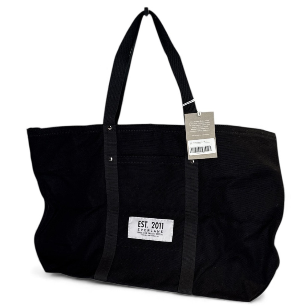 NWT everlane Organic Canvas Weekender Bag - Black large tote bag - Picture 2 of 11